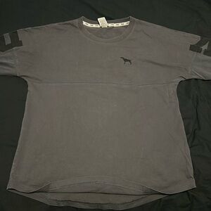 Pink grey long sleeve shirt